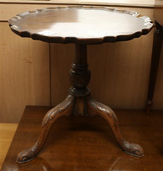 A George III style mahogany tripod table, and a Victorian breakfast table Tripod W.1ft 5in.